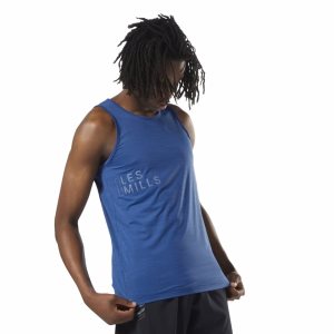 Reebok LES MILLS™ ActivChill Muskelshirt Herren - Blau - DE 372-XLZ